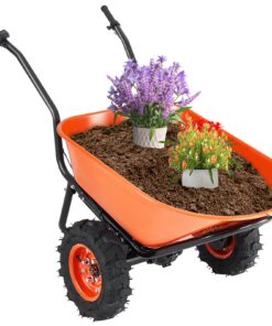 VEVOR 500W Electric Wheelbarrow Cart with Dual 16-Inch Wheels