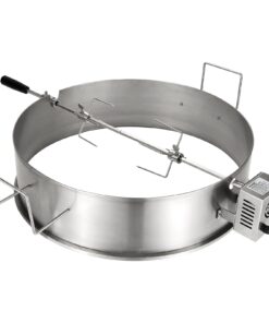 VEVOR Stainless Steel BBQ Rotisserie Kit for 22 inch (56 cm) Kettle Charcoal Grills - Automatic Spit with 12 kg (26 lbs) Capacity