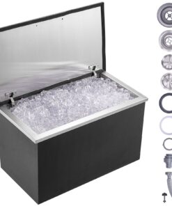 VEVOR Large Capacity Stainless Steel Drop-in Ice Chest Cooler with Cover - 78.37L (24