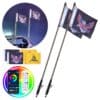 VEVOR 2PCS 3 Foot 091m RGB LED Whip Lights with Flags and Remote App Control