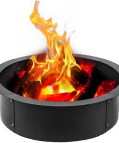 VEVOR 114 cm (45 Inch) Steel Fire Pit Ring Liner for Outdoor Camping and DIY Fireplace