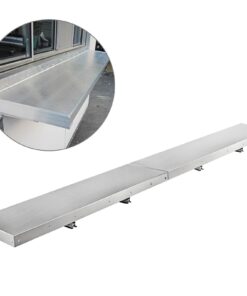 VEVOR Stainless Steel Folding Serving Shelf 2440 x 305 mm (96 x 12 Inch) for Concession Trailer or Kitchen