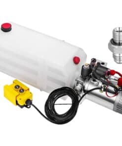 8L Single Acting Hydraulic Power Hand Pump Control Kit with 2-Button Pendant and Manual Valve - High-Strength Steel