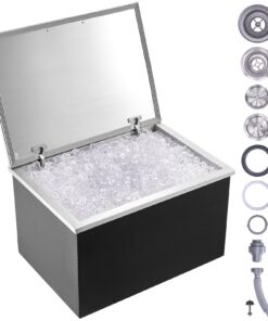 VEVOR Stainless Steel Drop-In Ice Chest with Cover