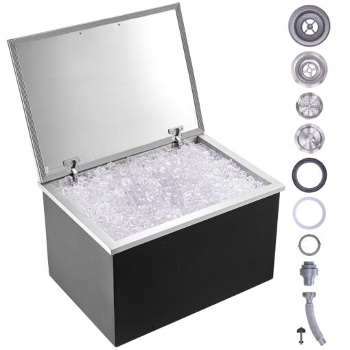 VEVOR Stainless Steel Drop In Ice Chest with Cover