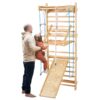 VEVOR 8 in 1 Wooden Indoor Swedish Ladder Wall Gym for Kids and Adults   Solid Wood Climbing Playset