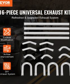 16-Piece Stainless Steel Customizable Exhaust Pipe Set