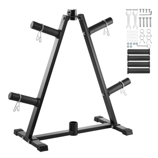 VEVOR 136 kg 300 lbs Multifunctional Weight Plate and Barbell Storage Rack for Home and Gym