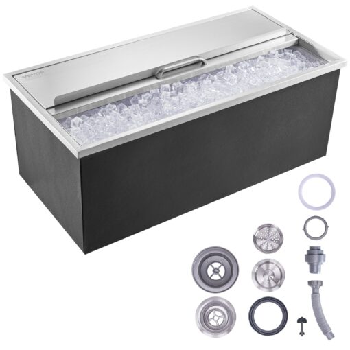 VEVOR Stainless Steel Drop In Ice Chest with Cover