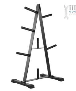 VEVOR 500 lbs (227 kg) Weight Plate and Barbell Storage Rack with Multifunctional Design for Home and Gym Use