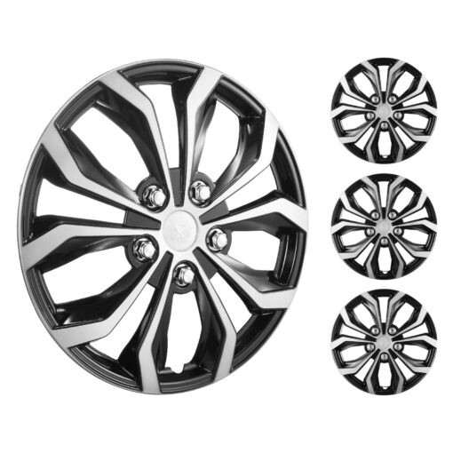 VEVOR 38 cm 15 Universal Wheel Rim Cover Hubcaps Set of 4 for R15 Steel Wheels