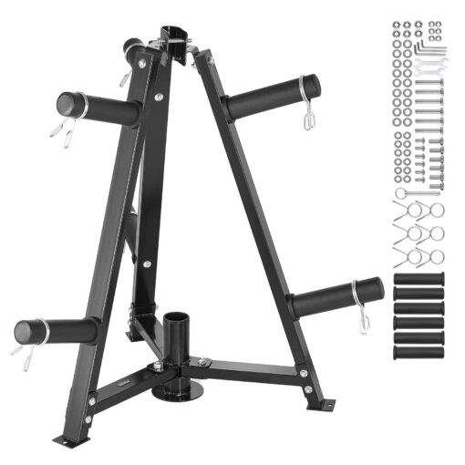 VEVOR Weight Plate Rack and Barbell Storage Stand