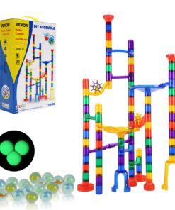 VEVOR 110-Piece Marble Run STEM Toy Set with Glow-in-the-Dark Marbles for Kids