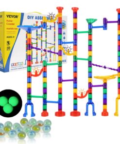 VEVOR 150-Piece Marble Run Set with Glow-in-the-Dark Marbles