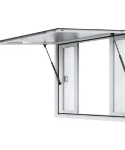 VEVOR 122cm x 91cm Concession Stand Serving Window with Awning for Food Truck - Aluminum Alloy Frame with Stainless Steel Screens