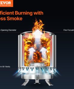 Compact 15 cm (5.91 in) x 21.2 cm (8.35 in) Indoor Outdoor Fireplace with 1.46L Chamber