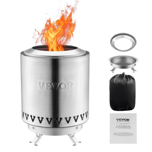 VEVOR Stainless Steel Smokeless Tabletop Fire Pit