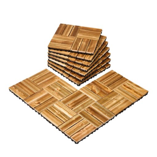 VEVOR bloķējošās ieklāšanas flīzes Camphor Pine 10 Pack 118x118 collas 30x30 cm terases un lieveņiem