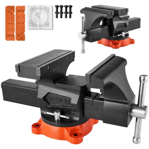VEVOR 203 mm 8 Heavy Duty Ductile Iron Bench Vise with 360° Swivel Locking Base and Two Way Jaws