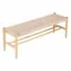 VEVOR Handwoven Rattan and Solid Wood Bench