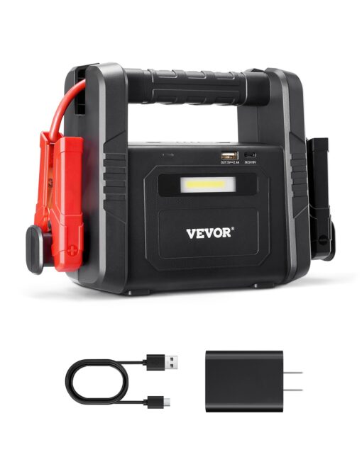 VEVOR 4000A 888Wh Portable Car Jump Starter and Power Bank with LED Light