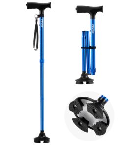 VEVOR Folding Walking Cane with 8-Level Height Adjustment