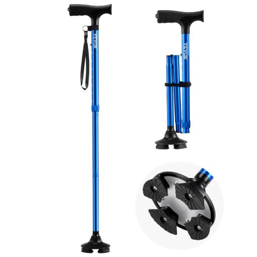 VEVOR Folding Walking Cane with 8 Level Height Adjustment