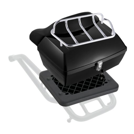 VEVOR 48L 127 Gallon Universal Motorcycle Top Case with Reflective Panel and Steel Rack