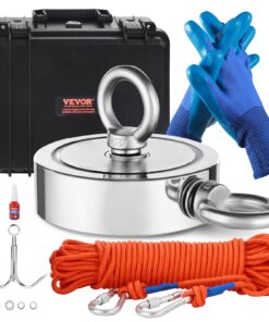 VEVOR 1400 LBS / 771 kg Double-Sided Neodymium Fishing Magnet Kit with 20 m / 65.62 ft Rope
