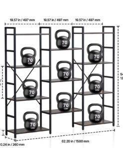 Supports 31.75 kg (70 lbs) per Shelf