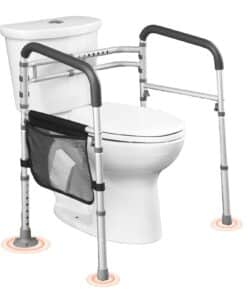 VEVOR Adjustable Foldable Toilet Safety Rail with Non-Slip Handles for Seniors