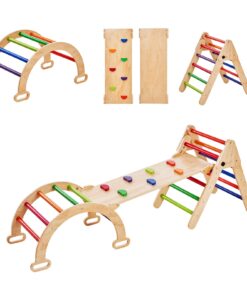 VEVOR Montessori 5-in-1 Pikler Triangle Climbing Set for Toddlers