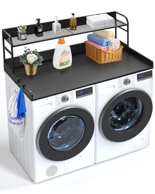 VEVOR Multifunctional Washer Dryer Countertop with Shelf and Hooks