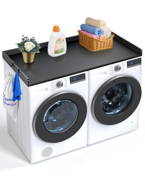 VEVOR Wooden Washer Dryer Countertop with Hooks