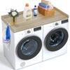 VEVOR Oak Washer Dryer Countertop with Hooks