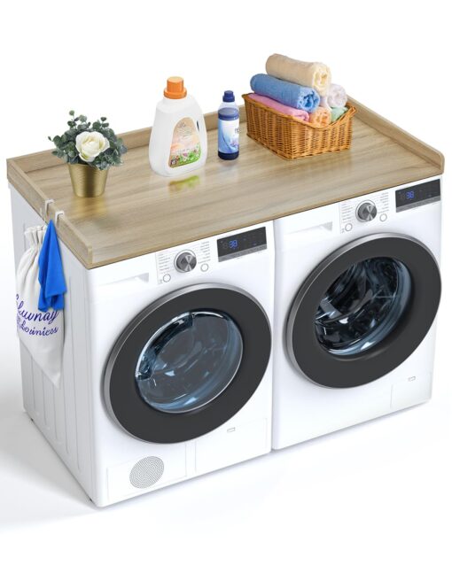 VEVOR Oak Washer Dryer Countertop with Hooks