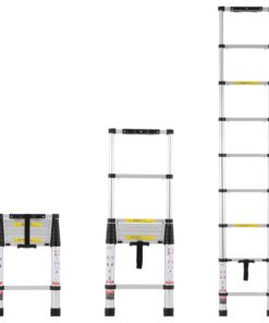 VEVOR 2.6m (8.5ft) Telescoping Extension Ladder with One-Button Retraction