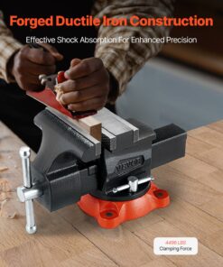 Heavy Duty Ductile Iron with 360° Swivel Locking Base and Two-Way Jaw Design