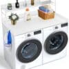 VEVOR Wooden Washer Dryer Countertop with Shelf and Hooks