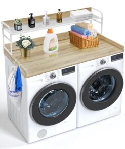 VEVOR Wooden Washer Dryer Countertop with Shelf - Oak