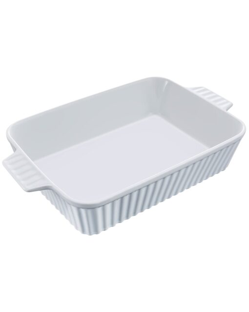 VEVOR 37 qt 35 L Rectangular Ceramic Baking Dish with Handles Deep Casserole Pan for Oven