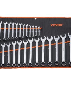 VEVOR 25-Piece Metric Combination Wrench Set 6 mm to 32 mm (0.24 in to 1.26 in) with Roll-up Pouch