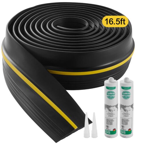 VEVOR Universal Garage Door Threshold Seal Strip 5m 165 FT Waterproof PVC with Yellow Safety Tip