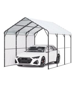 VEVOR Heavy Duty Metal Carport 3m x 4.5m (10ft x 15ft) Outdoor Shelter Garage for Cars and Boats with Galvanized Steel Roof