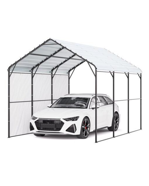 VEVOR Heavy Duty Metal Carport 3m x 45m 10ft x 15ft Outdoor Shelter Garage for Cars and Boats with Galvanized Steel Roof