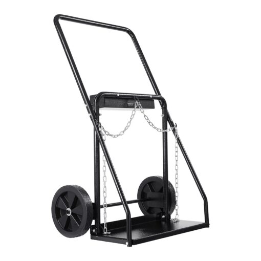 Heavy Duty Dual Welding Cylinder Cart with 25 cm 10 Solid Wheels