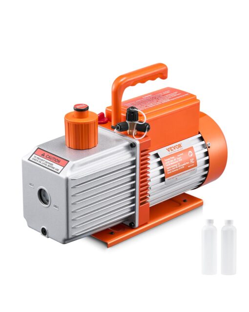 VEVOR 9 CFM 2 Stage Rotary Vane Vacuum Pump for HVAC with 600 ml 063 qt Oil Capacity