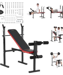 VEVOR Multifunctional Adjustable Foldable Weight Bench with Squat Rack