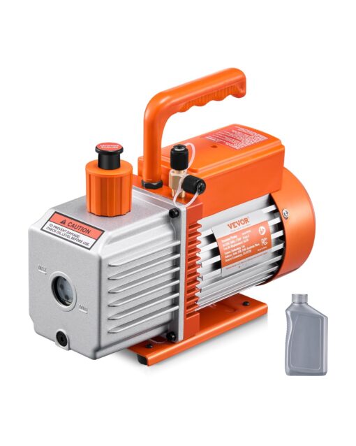 VEVOR 6 CFM 2 Stage Rotary Vane HVAC Vacuum Pump with Oil