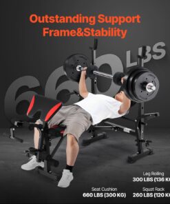 Supports up to 300 kg (660 lbs) for Home Gym Strength Training